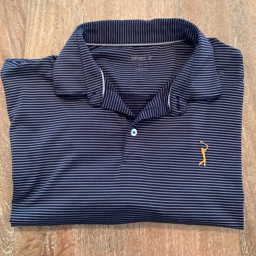 Johnnie-O Xl Albatross Striped Prep Formance Jersey Polo In Twilight